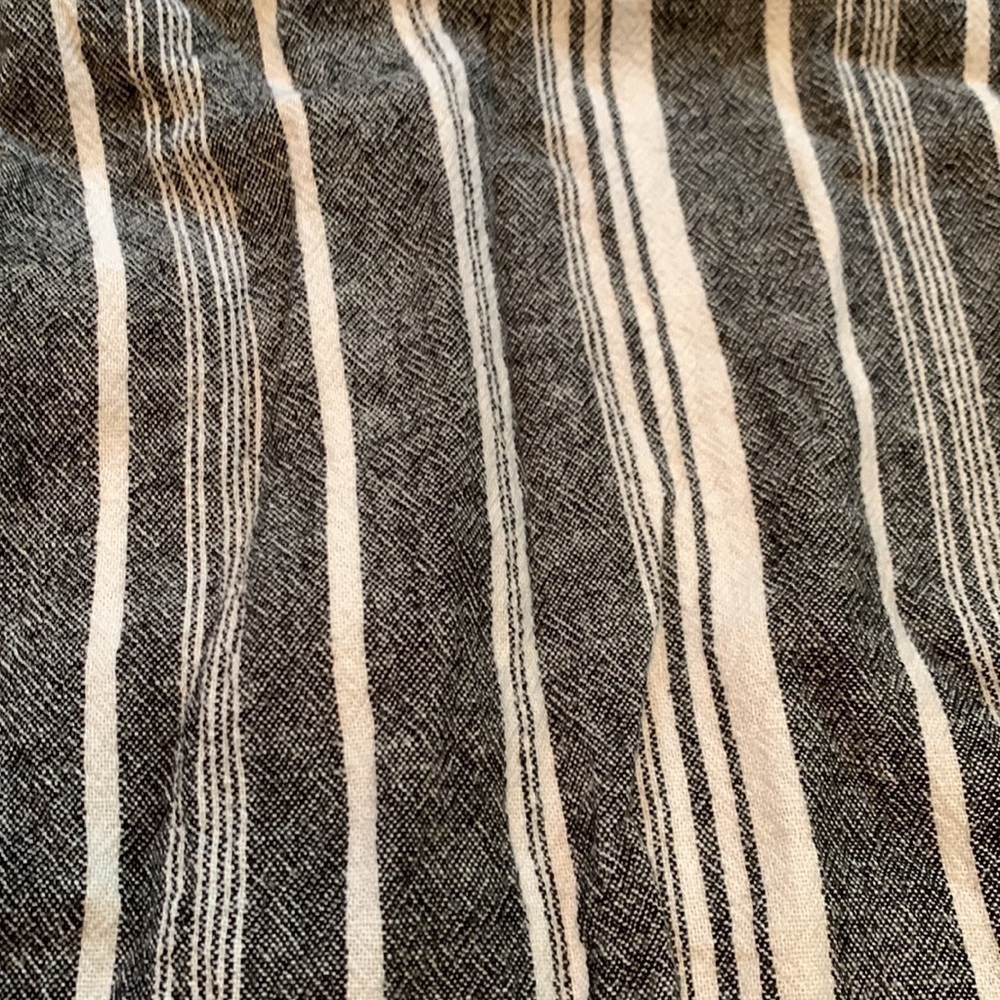 Briggs Linen Blend Elastic Waist Wide Leg Stripped Pants Blue & White Women’s L - Picture 9 of 16
